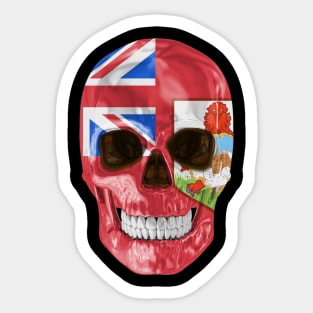 Bermuda Flag Skull - Gift for Bermudian With Roots From Bermuda Sticker